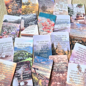 Ermutigungskärtchen - Jahreslose zum Neujahr - Mutmachkärtchen ca. A7 - Spruchkärtchen - 20 verschiedene Bibelverse - matt 180g Papier