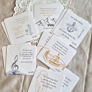 Christliche Ermutigungskärtchen mit Bibelvers Deko Grußkarten - Segnunung Geschenk - Konfirmation - Kommunion - Geburtstag - Männer - Jugend