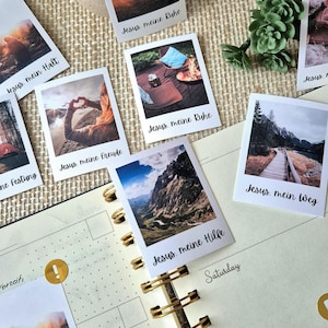 16 Sticker - Jesus meine Ruhe - mein Halt - mein Frieden - zuhause - Polaroid Optik - Landschaftsfotos - Aufkleber