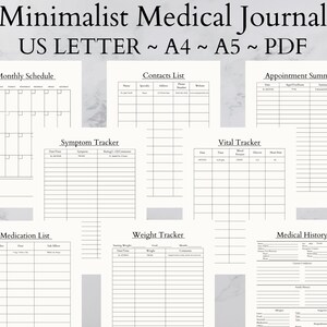 Printable Minimalist Medical Planner/Journal