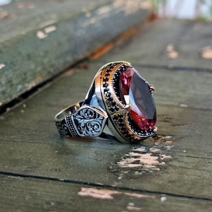 Zultanite Stone Silver Ring, Colour-changing Stone, Sultanite Gemstone Handmade Mens Ring, Natural Zultanite Vintage Ring, Cool Mens Jewelry