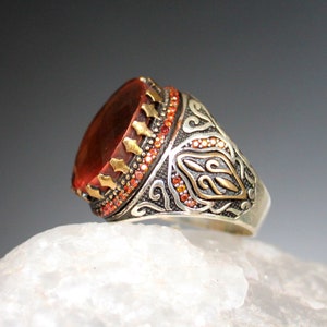 Faceted Zultanite Gemstone Silver Ring,  Colour-changing Zultanite Stone, Cool Men&#39;s 925 Silver Ring