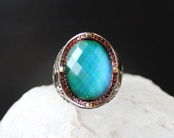 Handmade 925 Sterling Silver Mood Stone Ring - Emotion Ring