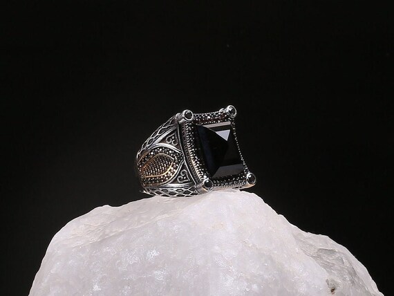 【massnoun】HEIGHT SQUARE 925 SILVER RING 925 Sterling Silver, Band Men's Square 