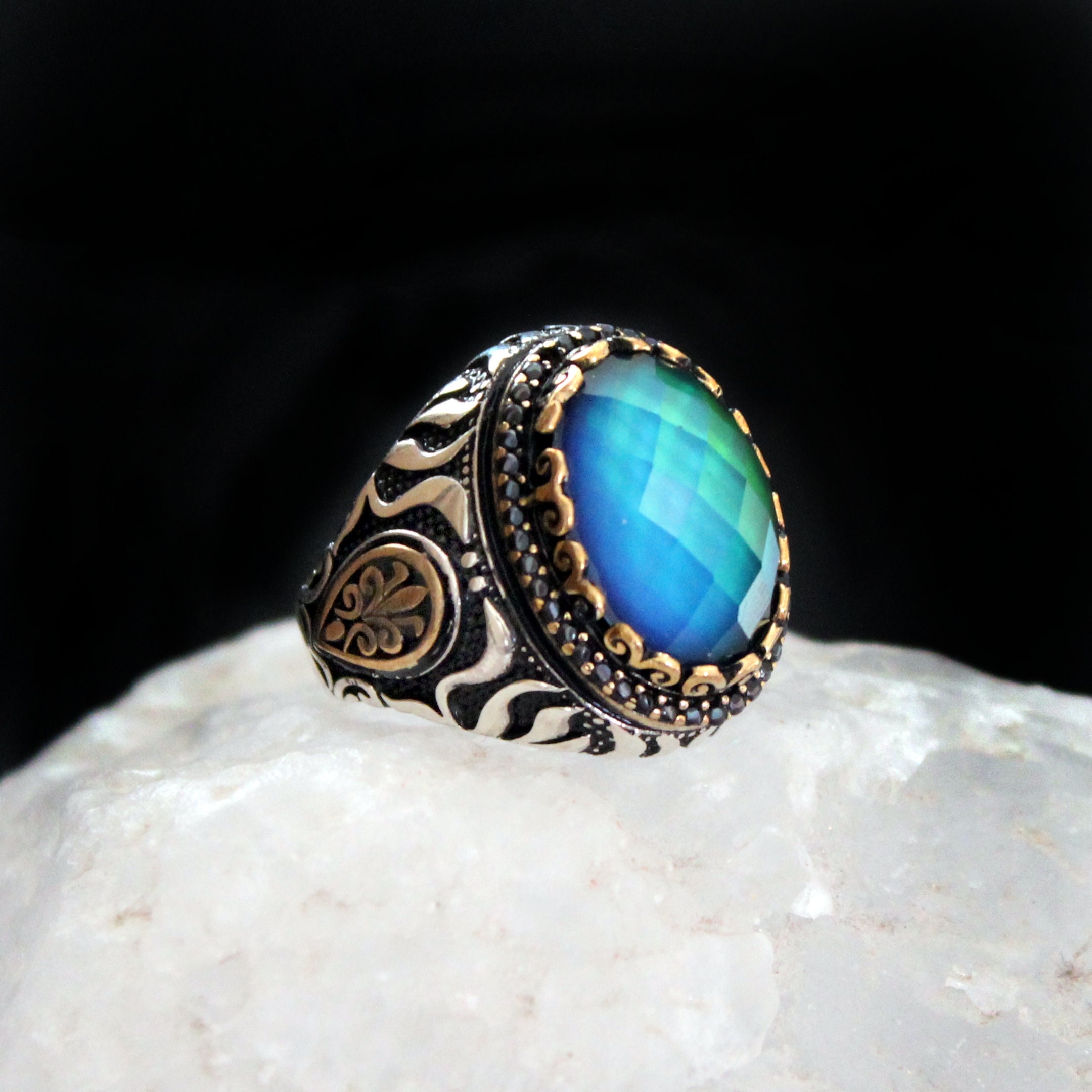 Mood Stone Sterling Silver Ring: Color-changing Gemstone, Zircon ...