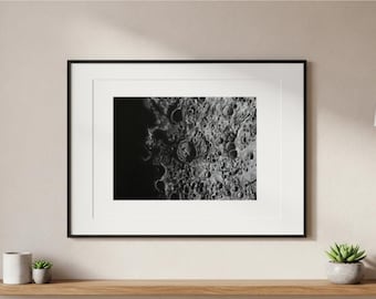 Textured Moon Painting, Far Side Lunar Surface 3D Wall Art, Minimalist Space Decor