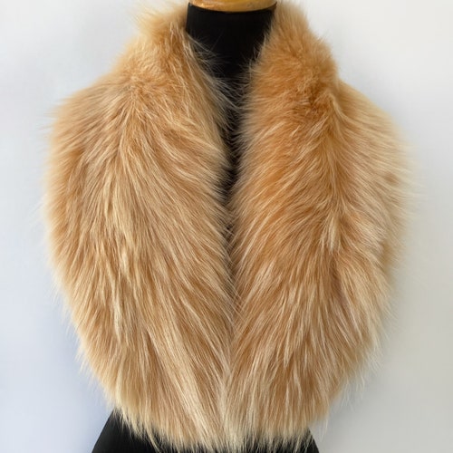 Orange fox fur collar, Real fur collar, Fur collar, Collar shops for coat, Handmade collar, Luxury collar, Fur stole, Fur bolero, Fur accessories