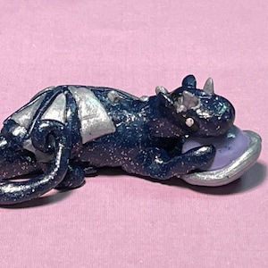 OOAK polymer clay space dragon satin finish