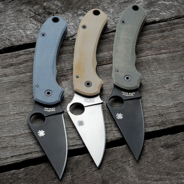 AWT Spyderco Para 3 SKINNY Scales – MICARTA – Various Materials/Colors