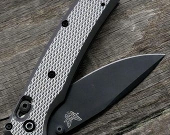 Limited Benchmade Bugout Scales - Checker Milling - Shadow Chrome Anodized