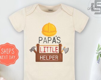 Papa's little helper Onesie®, Daddy's helper cute baby Onesie®, cute onesie gift, Newborn baby body suit.