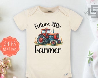 Future little farmer Baby Onesie® Farm baby Onesie®, Little farmer newborn body suit. Farming newborn baby gift.