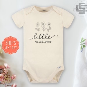 Little wild flower Baby Onesie®, wildflower baby bodysuit, flower newborn baby gift.