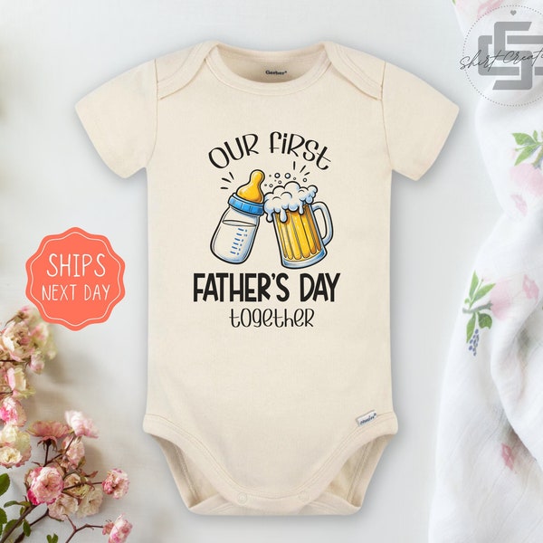 Our first Father's day baby Onesie® Father's day baby Onesie®, First father's day newborn baby gift.