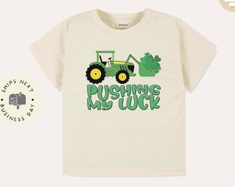 Pushing my luck Toddler TShirt, St. Patrick's day kids shirt, Natural toddler Tee