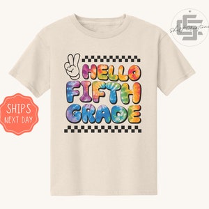 Hello Fifth grade kids TShirt, Back to school kids shirt, First day of school youth Tee.