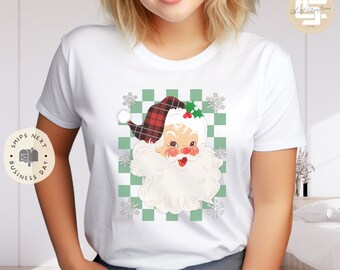 Santa Claus Christmas T-Shirt, Christmas Santa vintage shirt, Xmas shirt, xmas gift T-shirt.