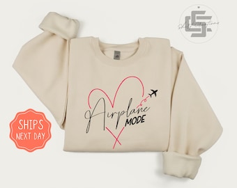 Airplane mode sweatshirt, Travel adventure crewneck sweater, catching flights crewneck sweatshirt, Travel Enthusiasts  gift