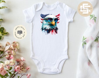 4th of July Onesie®, 4th of July baby Onesie®,  baby independence day bodysuit. Newborn baby gift.