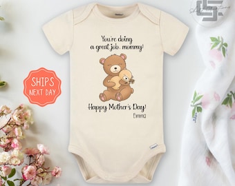 You're doing a great job mommy baby Onesie® Mother's day baby Onesie®, cute personalized name newborn body suit. newborn baby gift.