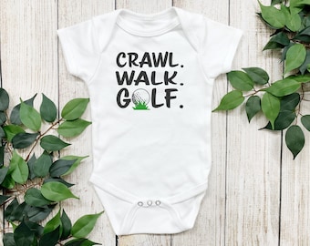 Crawl walk golf Onesie® golfing baby Onesie®, golf baby body suit. newborn baby gift,