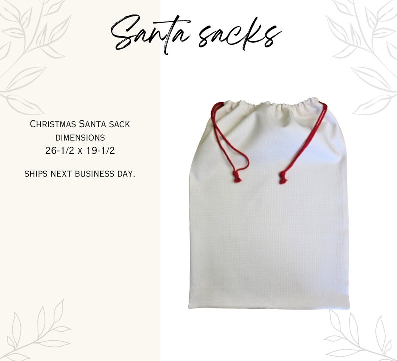 Personalized Name Santa Sack, Christmas Bags With Name, Custom