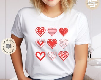 Valentines day heart T-Shirt, Heart shirt, galentines shirt, Valentine gift T-shirt.