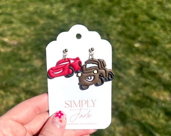 Handmade cars clay earrings