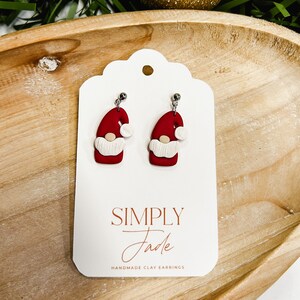 Santa Gnome Clay Earrings