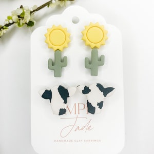 Cow Clay Earring Stud Pack.