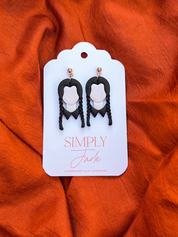 Wednesday Addams Clay Earrings