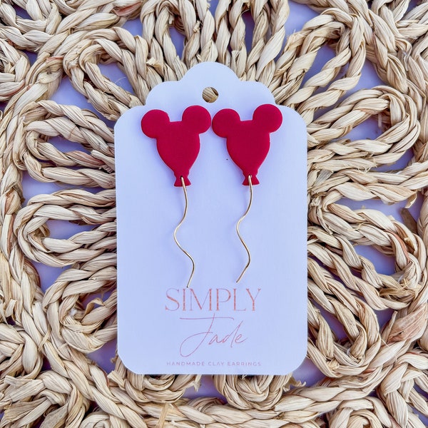 pendientes de arcilla con forma de globo de Disney