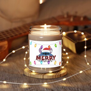 Lilo & Stitch Inspired Merry Christmas Aromatherapy Candle (9 oz)