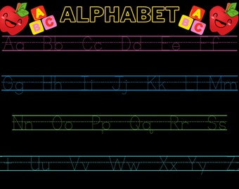 Classroom Dotted Alphabet Decor Wall Art, Printable Classroom Poster, Homeschool Poster PDF, Teacher Room Decor Printable
