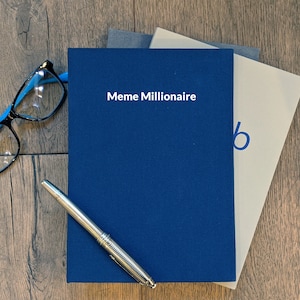 Meme Millionaire notebook journal custom birthday office gift student personalize PU Leather & Fabric Opts hard cover phone stand football