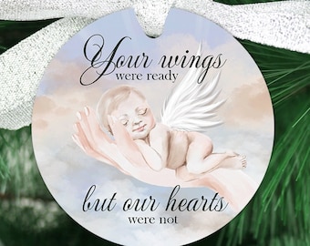 Angel Wings Memorial Ornament Sublimation Design (PNG)