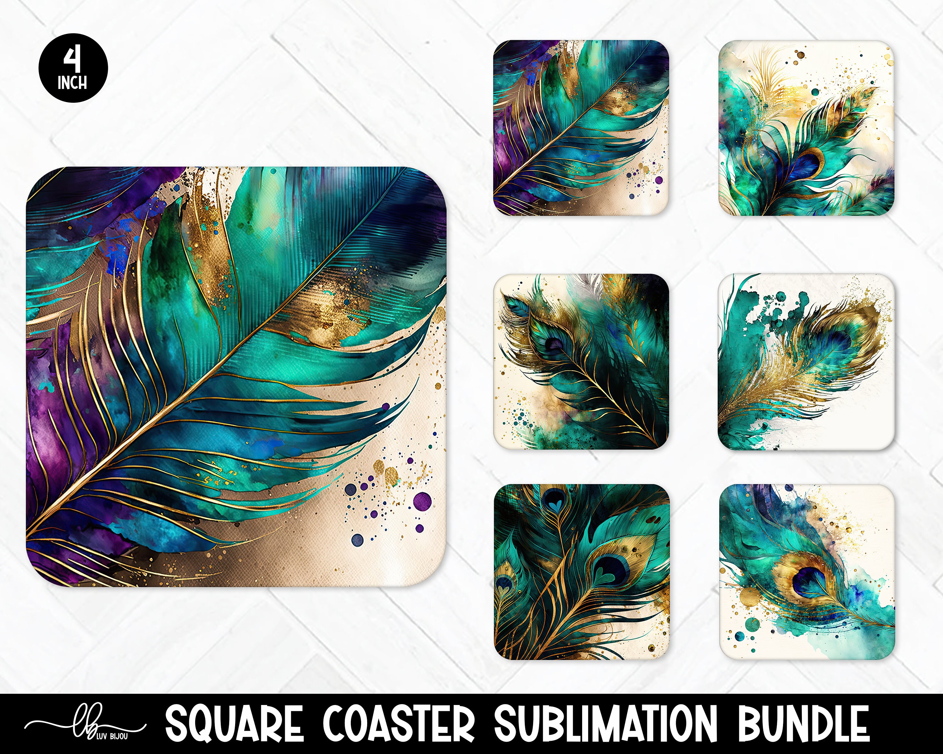 Dragon Eye Sublimation 4 Coaster Set. Beautiful, Vibrant Dragon Coasters  With Cork Backing. 