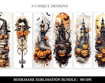 Vintage Halloween Bookmarks Set: Spooky PNG Designs (Digital Download)