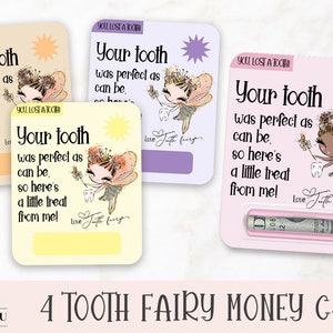 Porte-cartes Fée des dents pour filles, Lot de cartes de paiement imprimables, Imprimer puis découper des fichiers PNG, Porte-cartes Fée des dents | Pochette de baume à lèvres