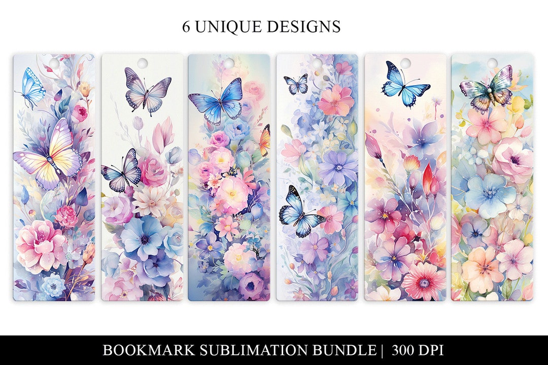 Butterfly Bookmark Printable, Butterfly Sublimation Files, Print and ...