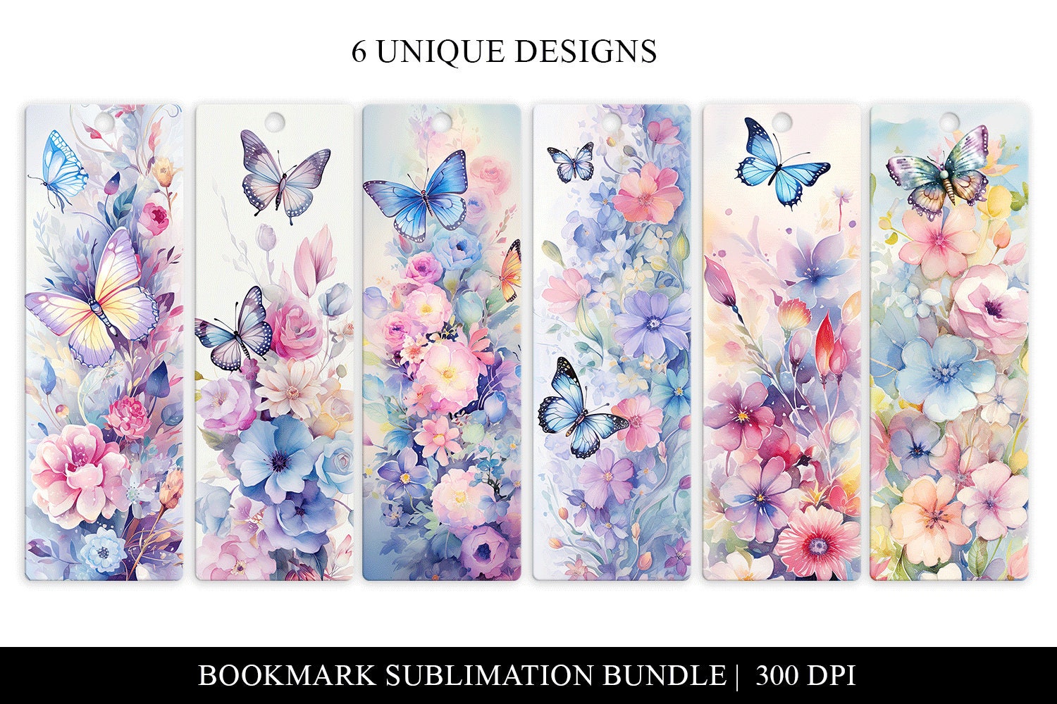 Watercolor Butterfly Bookmark Printable Set (PNG Digital Download) - Etsy
