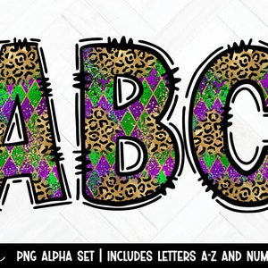 Letras de Doodle de Mardi Gras, Alfabeto de Marca, Design Digital, Alfabeto Desenhado à Mão, Terça-Feira Gorda, Design Png, Faça Seu Próprio Nome