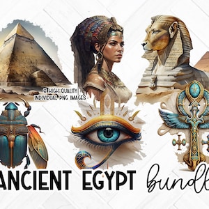 Ancient Egypt Clipart, Egyptian Hieroglyphs, Egypt Png, Watercolor Vintage Antique Egypt Digital Scrapbooking Ephemera, Junk Journal Images