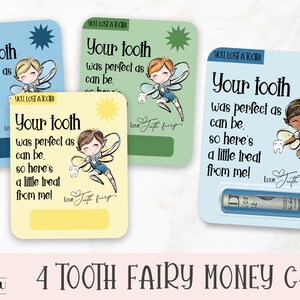 Porte-cartes de visite Fée des dents pour garçons, Lot de cartes de paiement imprimables, Imprimer puis découper des fichiers PNG, Porte-cartes Fée des dents | Pochette de baume à lèvres