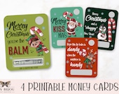 Cute Christmas Printable Card, Christmas Money Card Holders, Print Then Cut Lip Balm Cards, Stocking Stuffer Idea, You're The Balm - 4 PNG