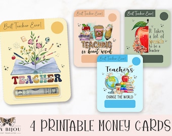Teacher Money Card Holder: Retro-Inspired Gift (Digital Download)