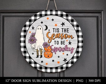 Spooky Season Halloween Door Hanger PNG: Wreath Center (Digital Download)