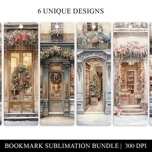 Printable Christmas Bookmarks Set, Digital Download Vintage Christmas Bookmark PNG, Watercolor Christmas Sublimation Bookmarks Bundle