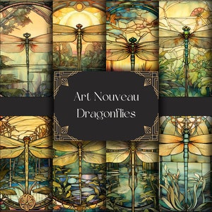 Dragonfly Stained Glass Sublimation Designs, Stained Glass Background, Stained Glass JPG, Faux Stained Glass, Stain Glass Digital Paper