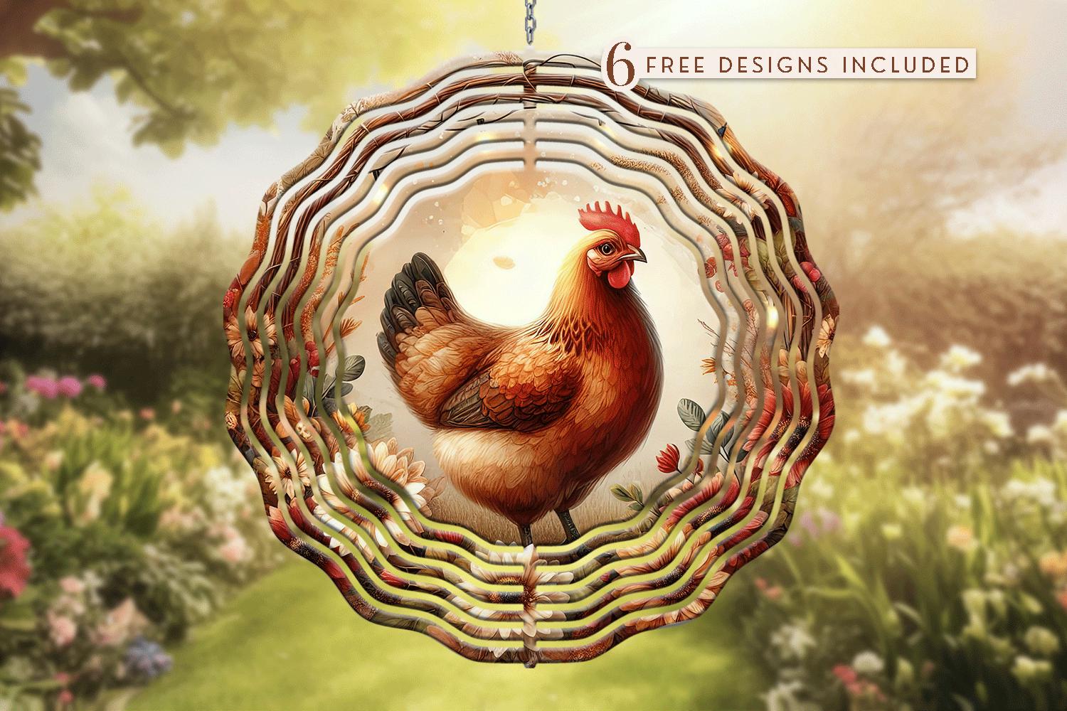 Chicken Wind Spinner PNG: Farmhouse Sublimation Design (digital ...